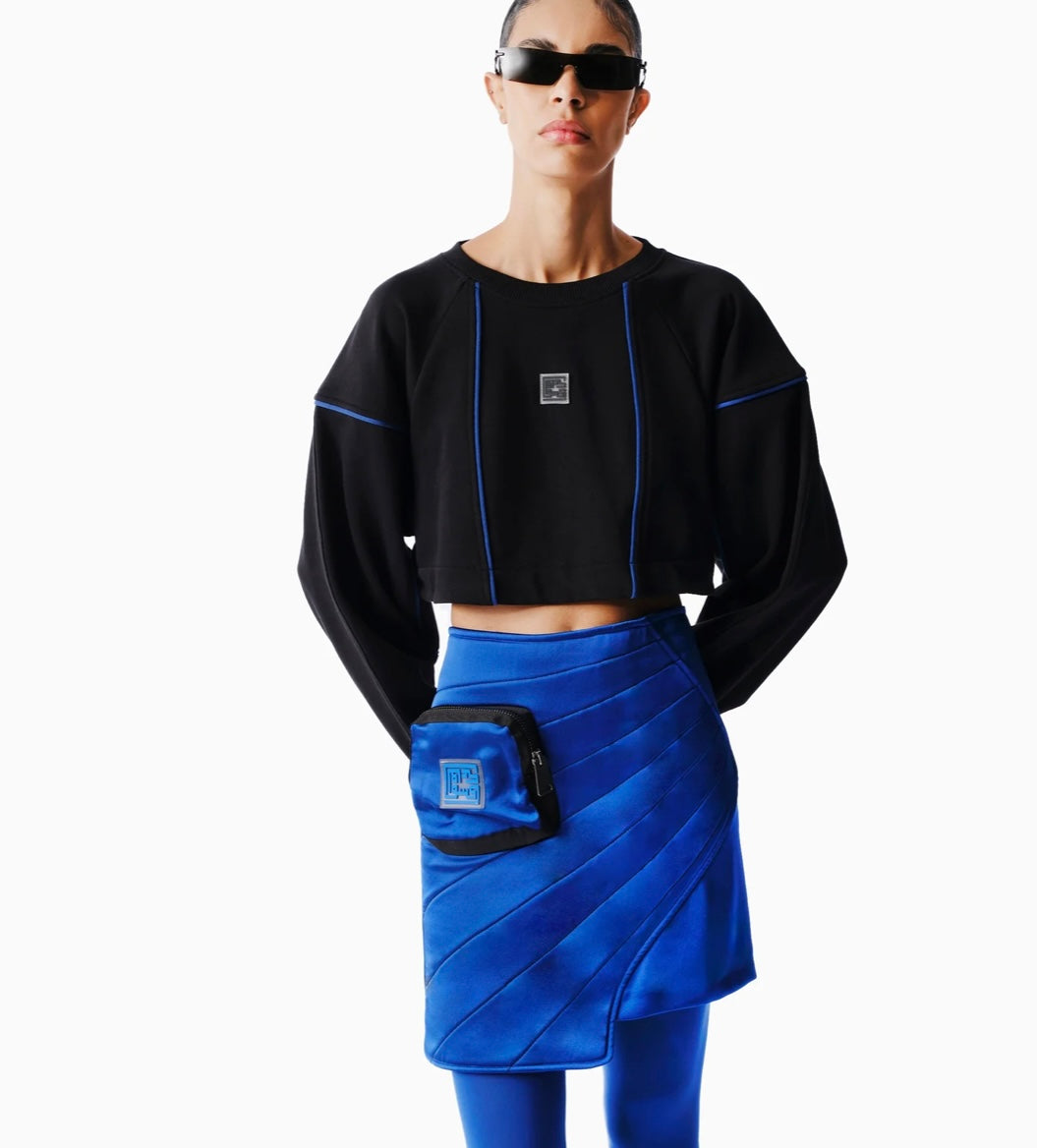 KNTLGY SUPER WOMAN LIMITED EDITION BLUE SATIN SKIRT