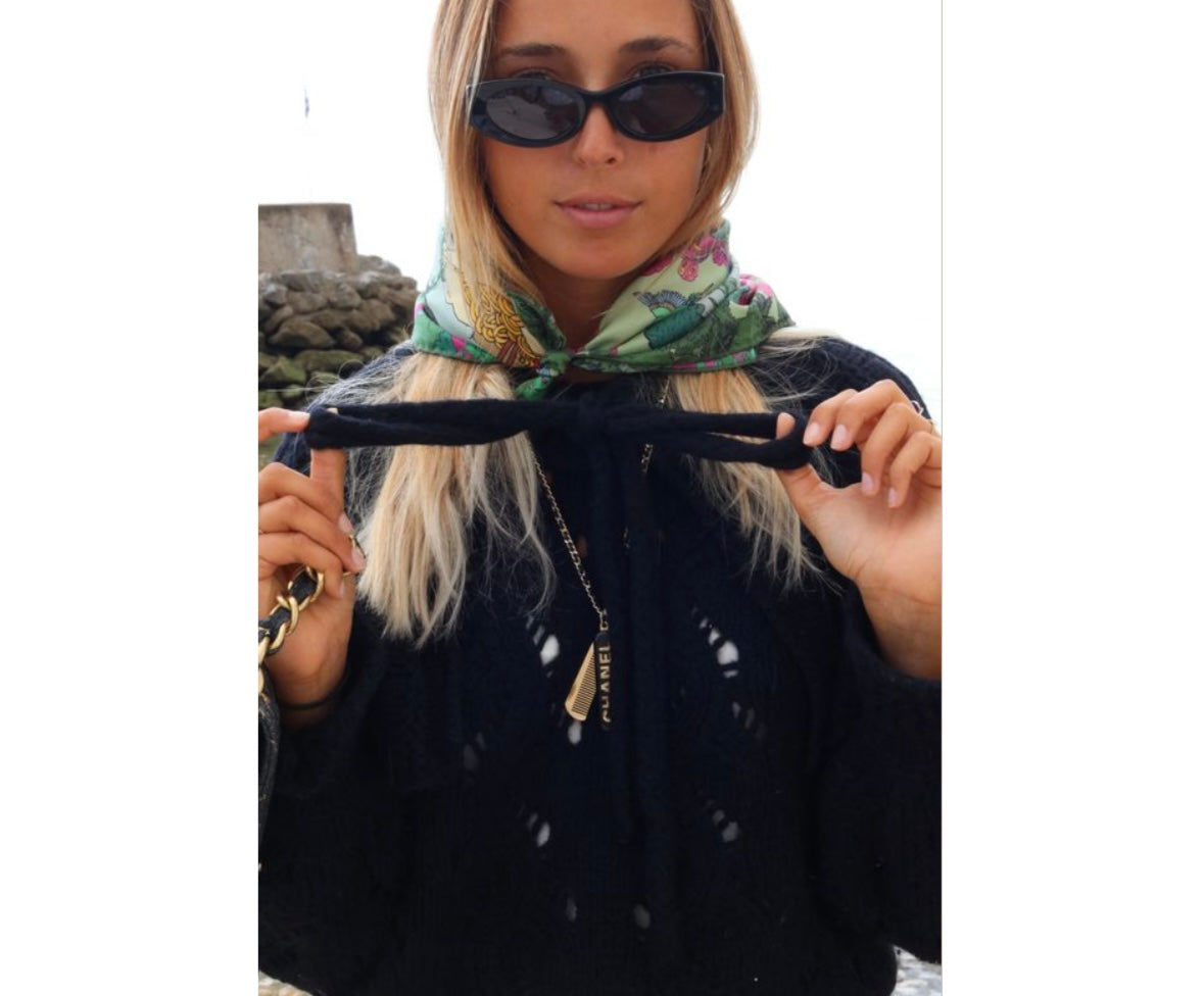 Soie Meme Noodle Land, Fuchia Silk Scarve