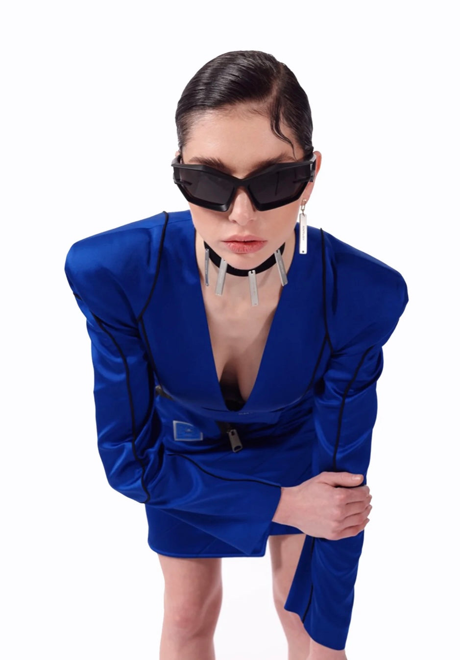 KNTLGY SUPER WOMAN LIMITED EDITION BLUE SATIN JACKET