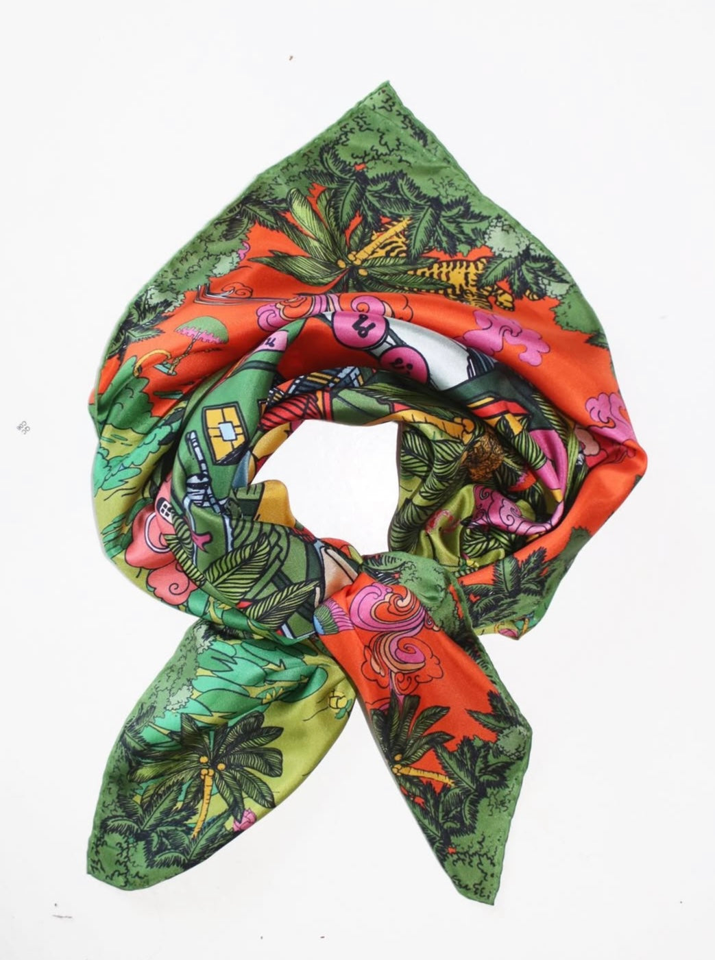 Soie Meme Noodle Land Silk Scarve