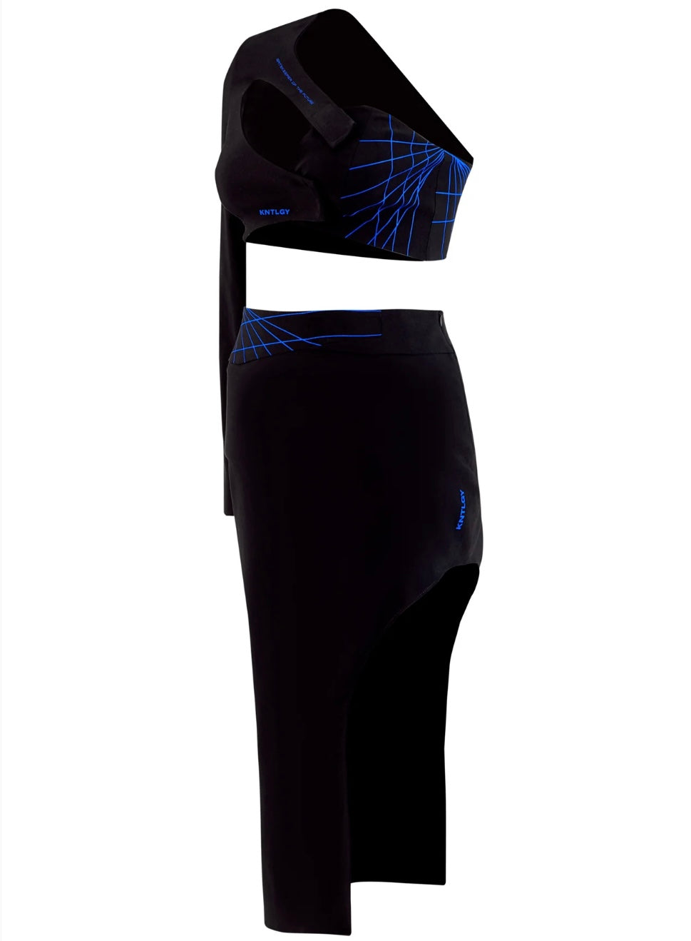 KNTLGY HEROINE ASYMMETRIC MIDI SKIRT