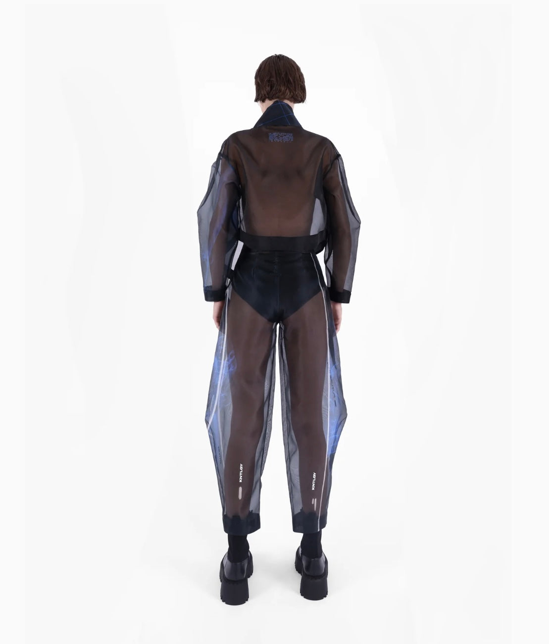 KNTLGY SUPER WOMAN LIMITED EDITION BLACK ORGANZA TROUSERS