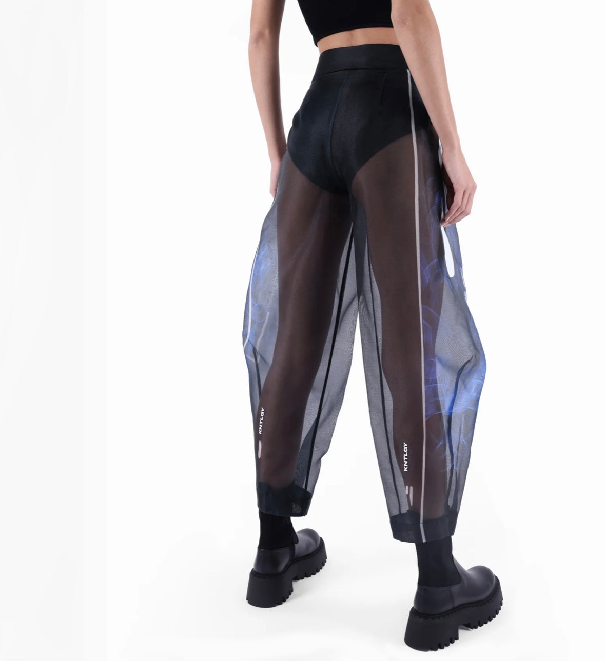 KNTLGY SUPER WOMAN LIMITED EDITION BLACK ORGANZA TROUSERS