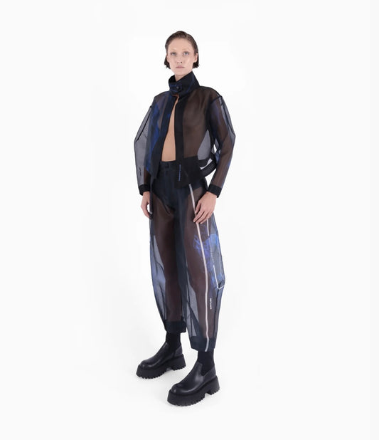 KNTLGY SUPER WOMAN LIMITED EDITION BLACK ORGANZA TROUSERS