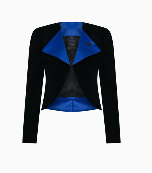 KNTLGY VELVET FUSE CROP BLAZER
